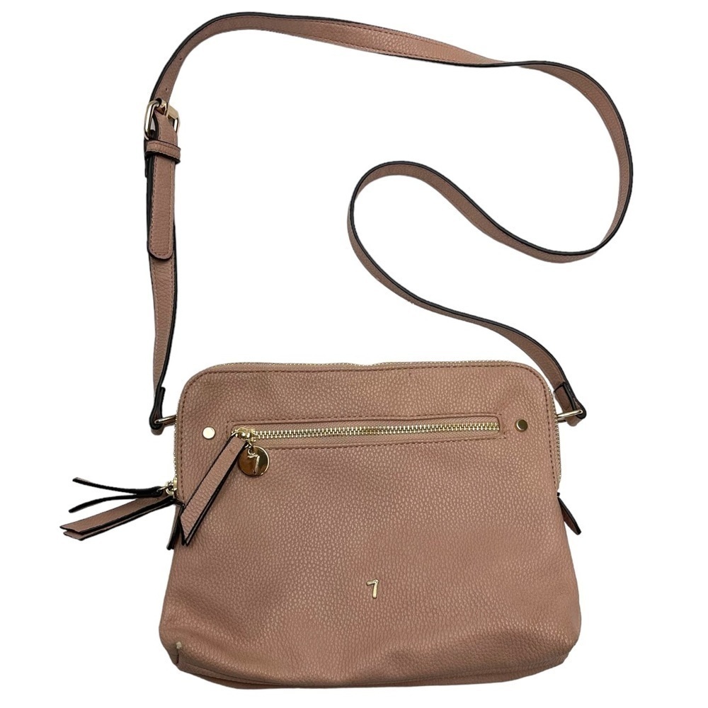 SEVEN Days vegan leather crossbody bag pink double handbag